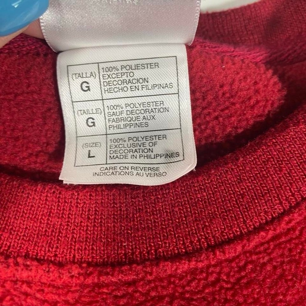 Vintage Disney Store Mickey Mouse Red Fleece Sweatshirt Size L 90s Y2K - Picture 3 of 7